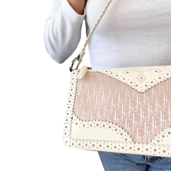 Christian Dior Vintage 2004 Trotter Monogram Logo Shoulder Bag Pink [106427] - Picture 3 of 13